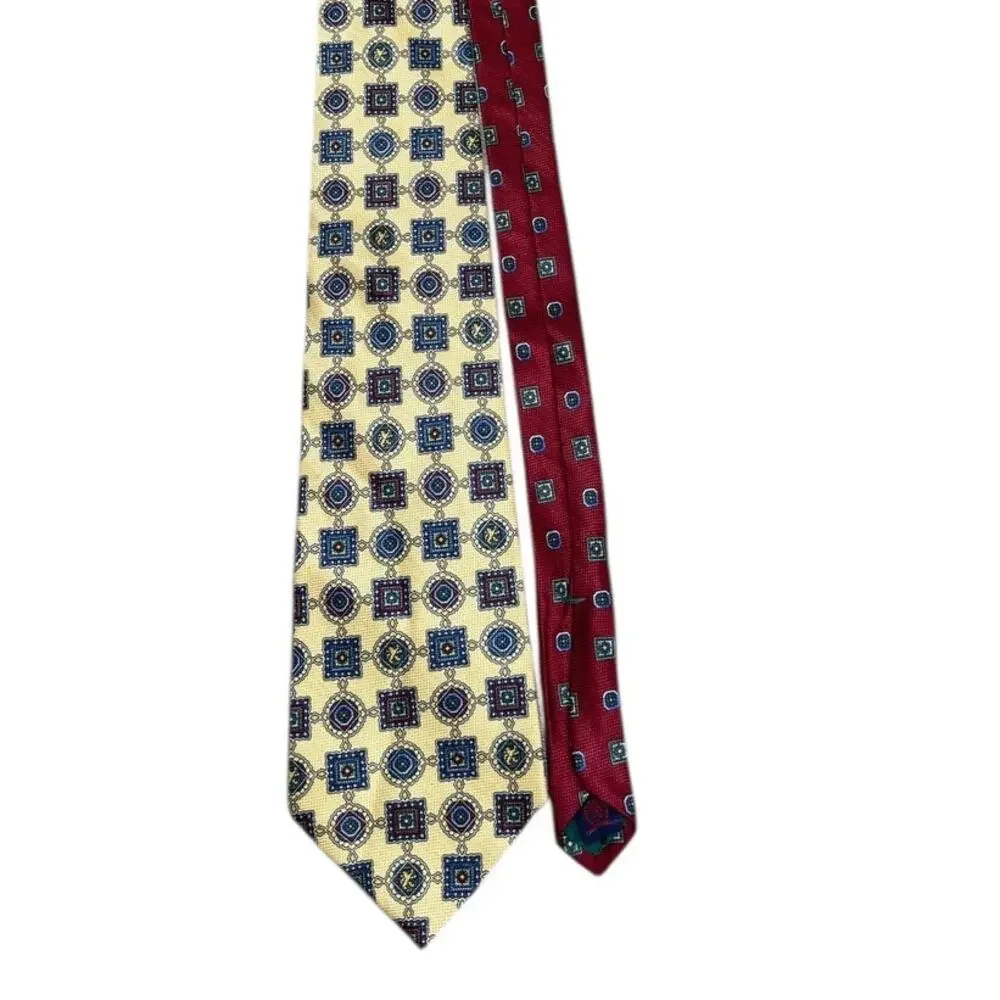 Tommy Hilfiger Silk Tie USA Italy Medallion Classic Mens Necktie 60